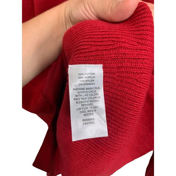 Copied - Caslon Crew Neck Rib Tunic Sweater in Red Chili Size Small NEW - Picture 3 of 7